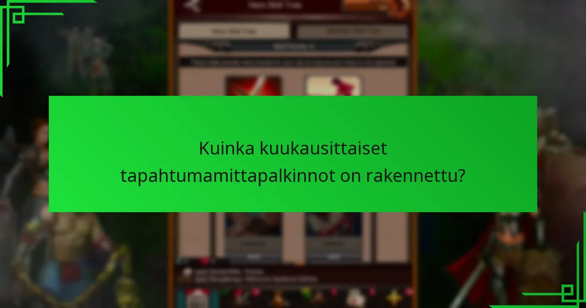 Kuinka kuukausittaiset tapahtumamittapalkinnot on rakennettu?